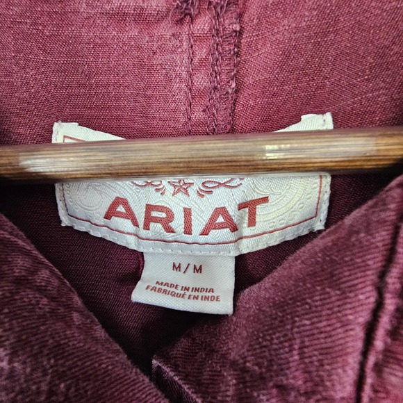 Ariat Working Girl Western Lightweight Shacket Shirt Jacket Womens Medium Maroon - Picture 13 of 16